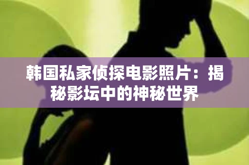 韩国私家侦探电影照片：揭秘影坛中的神秘世界