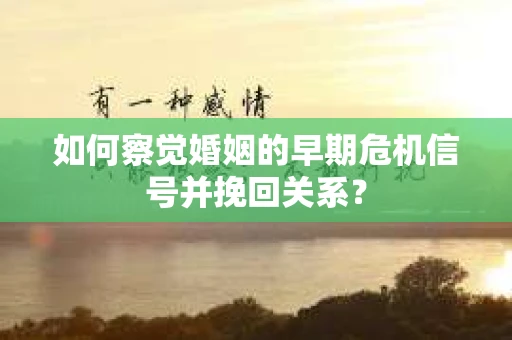 如何察觉婚姻的早期危机信号并挽回关系？
