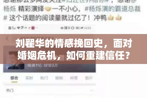 刘翟华的情感挽回史，面对婚姻危机，如何重建信任？